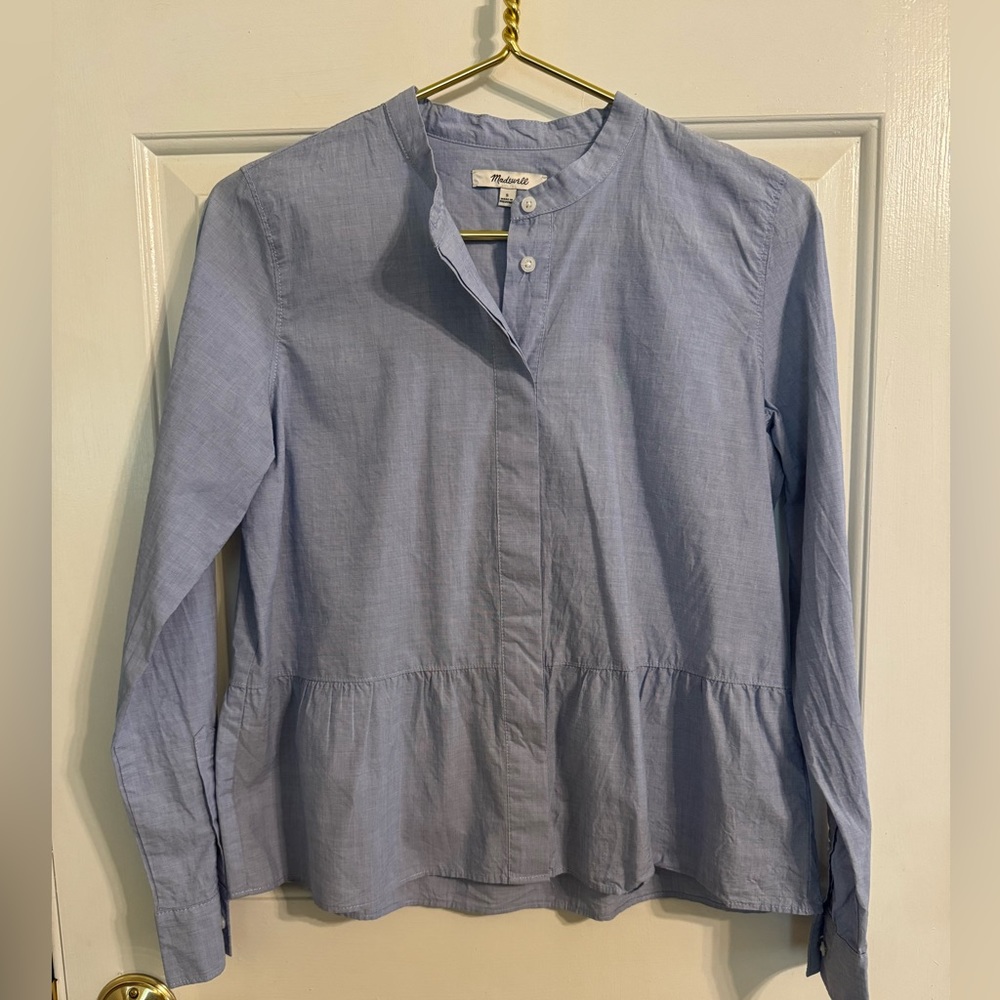 Madewell chambray peplum top. Size small.